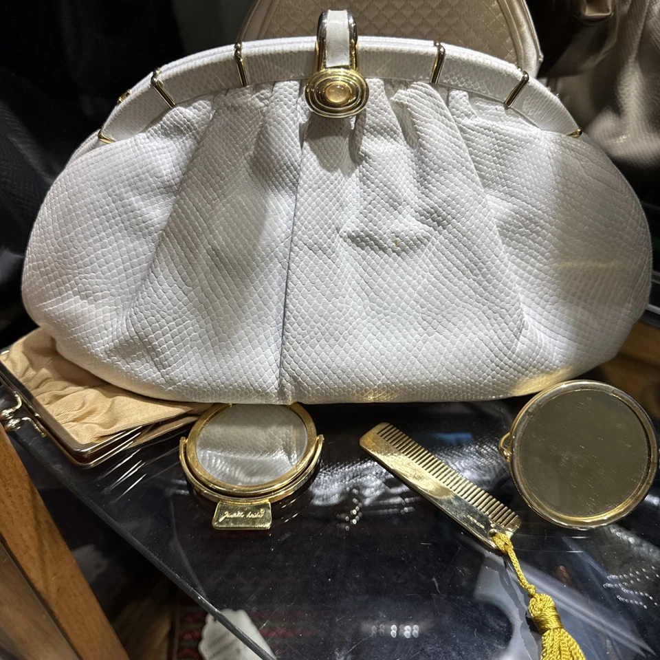 Vintage Judith Leiber snakeskin bag in white Clutch 80’s 90’s - Image 1 of 4