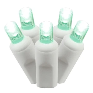 VCO VCO 50 Green LED Wide Angle Mini Christmas Lights 6" Spacing - White Wire - Picture 1 of 3