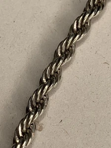 Vtg 90s Sterling Silver Medium Twist Necklace 18” 17.7gr 1/8”w - Picture 1 of 4