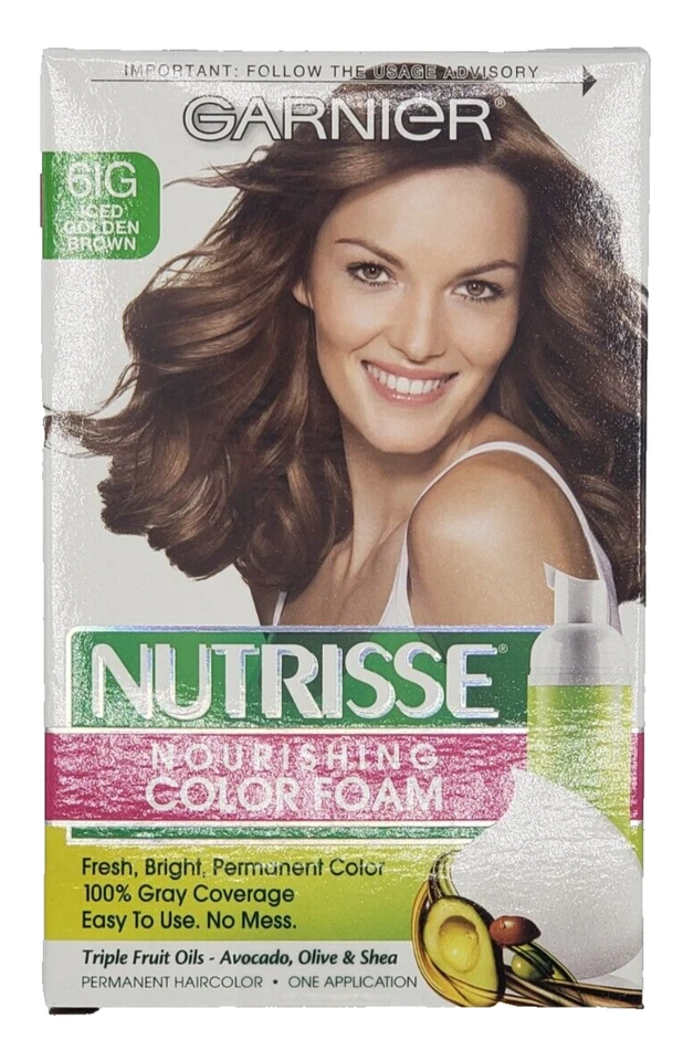 NEW Garnier NUTRISSE Nourishing Color Foam- 61G Iced Golden Brown - Image 1 of 1