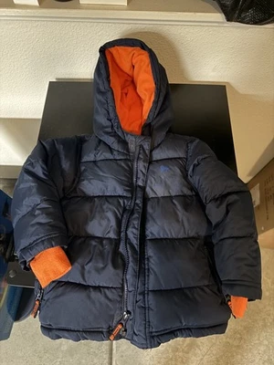 СТАРЫЙ темно-синий ребенка ясельного возраста унисекс темно-синий с капюшоном пуховик куртка (размер 3T) - Изображение 1 из 4