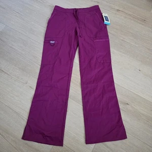 Cherokee Revolution Workwear Scrub Pants Womens XS Burgundy Modern Classic WW120 - Picture 1 of 8