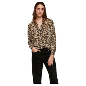 Zara animal print oversized button down blouse Size Small - Picture 1 of 9
