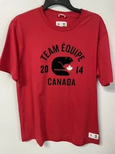 Team EquipeCanada 2014 T-shirt flocked beaver Olympic Hudson Bay men’s Sm. - Picture 1 of 8