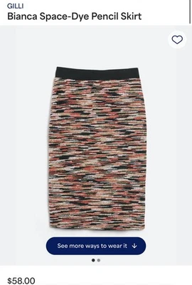 Falda lápiz Gilli Stitch Fix Bianca Space-Dye naranja negra talla mediana Foto 1 de 4