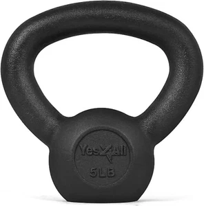 Kettlebell Gusseisen/Gummi Basis solide glatt für Krafttraining 5 Pfund - Bild 1 von 6