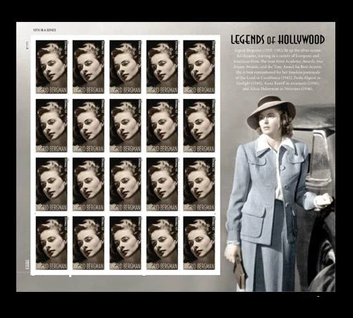 US 5012a Legends of Hollywood Ingrid Bergman imperf NDC sheet 20 MNH 2015 - Image 1 of 1