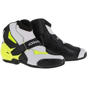 NEW Alpinestars SMX-1 R Vented Street Boots US 14 EU 50 Black White Yellow FL - Picture 1 of 1