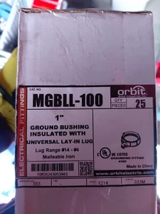 25 Stück Orbit MGBLL-100 1" Erdungsbuchse isoliert mit Einlegeöse #14-#4 - Bild 1 von 7