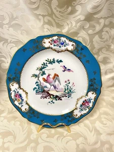 Assiette Ancienne Manufacture Royale Limoges Décor Oiseau Princesse Margaret - Photo 1/2
