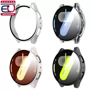 Fr Samsung Galaxy Watch 7 40/44mm PC Hard Bumper Tempered Glass Screen Protector - Picture 1 of 11