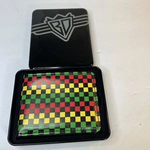 Buckle Down Bifold Wallet Multicolored Checkered Print ID Pocket cards cash NEW - Picture 1 of 4
