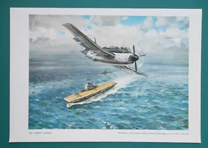 BRITISH NAVY WWII Strike Plane Fairley Gannet Take-off at Sea - 1958 COLOR Print - Picture 1 of 1