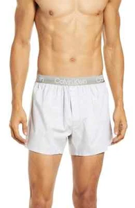 Calvin Klein L121831 Mens Grey Woven Cotton Boxers Size Small - Picture 1 of 3