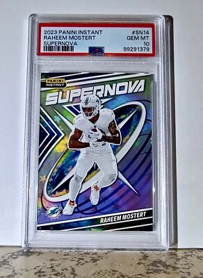 Raheem Mostert 2023 Panini Supernova NFL #SN-14 Football Card PSA 10 Gem Mint - Image 1 of 2