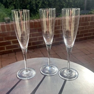 Tiffany & Co Glas Klassische Optik Champagnerflöte 9 1/4" 3er Set Auslaufmodell - Bild 1 von 17