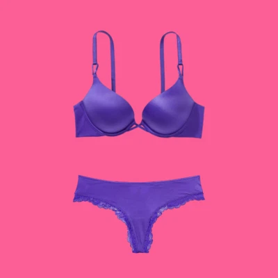 Victoria's Secret Bombshell добавить-2 чашки гладкий бюстгальтер пуш-ап комплект красный или фиолетовый носок - Изображение 1 из 4