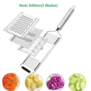 Multi-Purpose Stainless Steel Vegetable Slicer and Grater Set - Picture 1 of 14