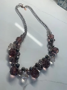 Mark (Marke) Kostüm Amethyst und Rauchkugel lange Halskette 34" gebraucht, in einwandfreiem Zustand - Bild 1 von 4