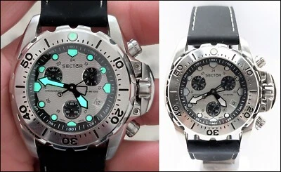 Orologio Sector 600 oversize watch diver swiss made chronograph stainless steel - Immagine 1 di 4