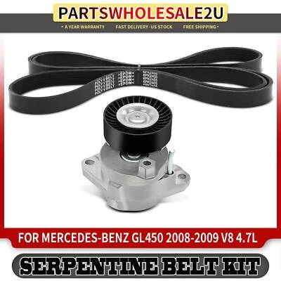 2x Serpentine Belt Drive Component Kit for Mercedes-Benz GL450 2008-2009 4.7L Foto 1 de 4