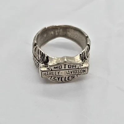 Anillo de motociclista Harley Davidson para hombre 7 de plata esterlina hecho a mano para hombre joyería turca Foto 1 de 4