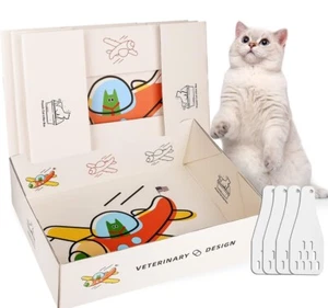 4 Pcs Disposable Litter Boxes Cats Double Layer Waterproof Travel Litter Box - Picture 1 of 6