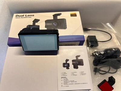 Dual Camera BlackBox DVR Dashcam HD 1080 with G sensor rearview cam and audio 4" - Image 1 of 4