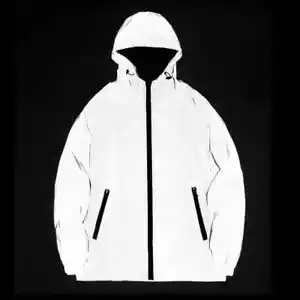 Herren Nacht Reflektierende Jacken Doppel Stoff Windbreaker Kapuzenjacke Wasserdicht - Bild 1 von 25