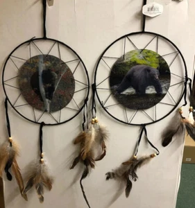 Black Bear Dreamcatchers 3D 9” set 2 pezzi con nappe nuovo - Foto 1 di 4