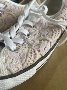 Converse All Star Sneakers Lilac Lace Size 5 Great Condition Rare Design - Picture 1 of 8