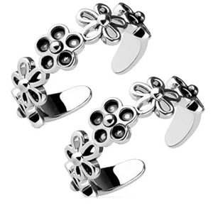 Indian Traditional Stylish Elegant Flowers Design Toe Ring For Woman - Picture 1 of 4