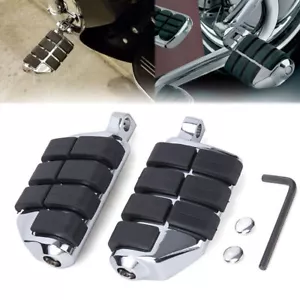 Par de estriberas de montaje macho reposapiés para Harley Touring Sportster Softail Dyna - Imagen 1 de 12