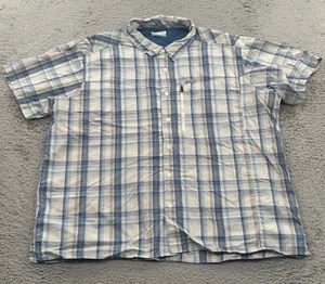 Columbia Mens Shirt Vented Fishing 2XL Blue Plaid Lightweight Outdoors Hiking - Picture 1 of 12