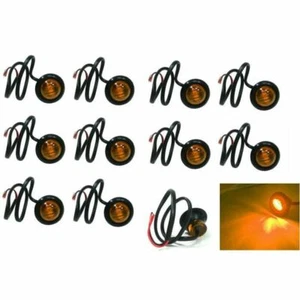 10 Mini Feux de Gabarit Rond LED 12V Orange Feux de Position Latéraux Eagle Eye - Photo 1/3