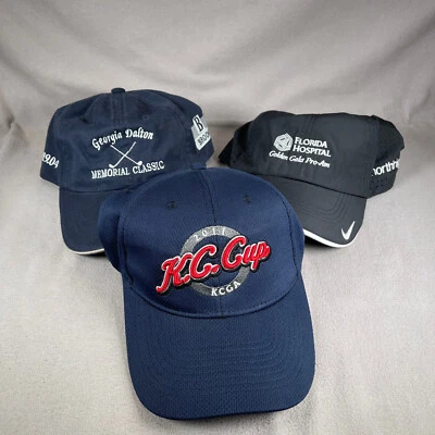 Комплект мужских кепок для гольфа OS синий лот из 3 кепок с ремешком сзади кубок KC Nike для гольфа спорта - Изображение 1 из 4