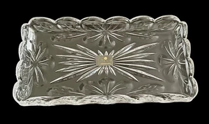 Vintage Studio Nova Crystal 8” Rectangle Shallow Vanity Trinket Tray Excellent - Picture 1 of 6