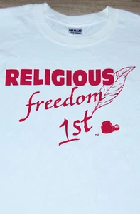Camiseta Blanca Libertad Religiosa Primera Enmienda Constitución América Talla Grande - Imagen 1 de 6