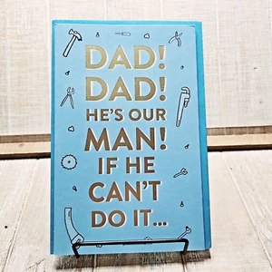 American Greetings Father's Day Card Dad Blue Gold Tools Funny Humor - Picture 1 of 8