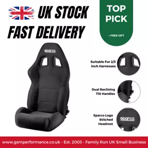 Sparco R500 Soft Touch Fabric Dual Reclining Base Mounted Sport Seat - Picture 1 of 8