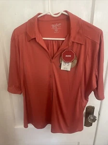 Woolrich Women's Petite XL Avondale Short Sleeve ‘Calypso’ Shirt UPF 50+ NWT - Picture 1 of 4