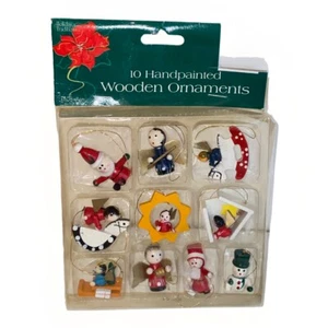 Vintage Holiday Traditions Holz handbemalt Miniatur Weihnachtsschmuck - Bild 1 von 17