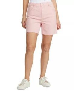 Numero Women's Juniors Size 26 Pink Coral High Rise Raw Edgy Hem Shorts - Picture 1 of 3