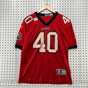 VTG Tampa Bay Buccaneers Alsott Starter Jersey Mens Large Red NFL 20x26 - Picture 1 of 17