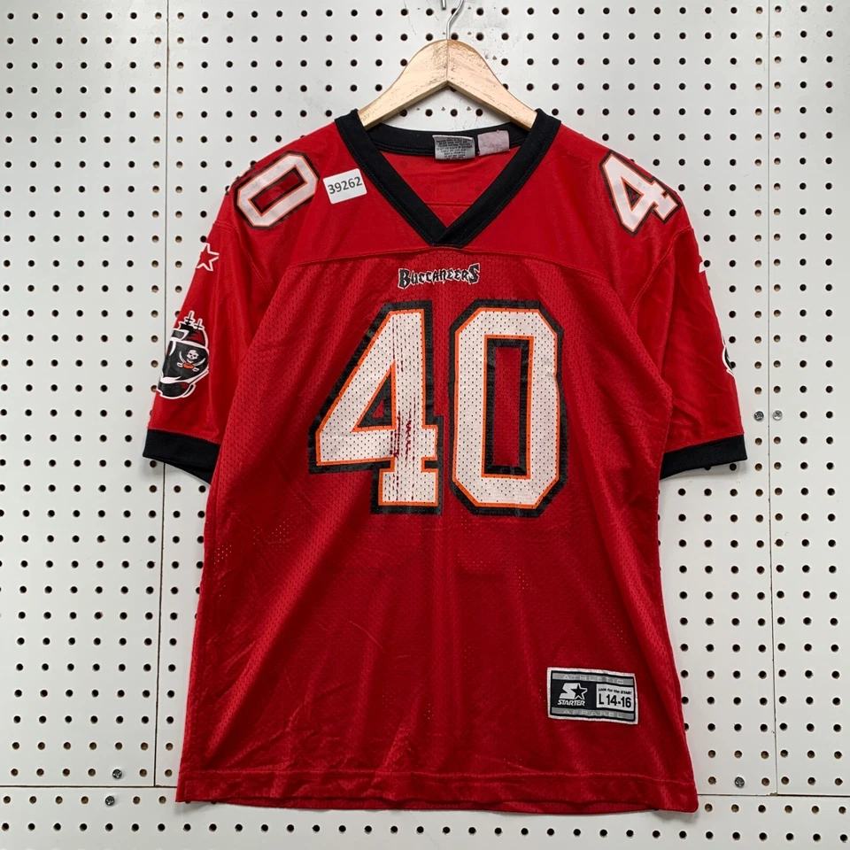 Camiseta deportiva de colección Tampa Bay Buccaneers Alsott Starter para jóvenes niños grande 14/16 roja 20x26 Foto 1 de 4