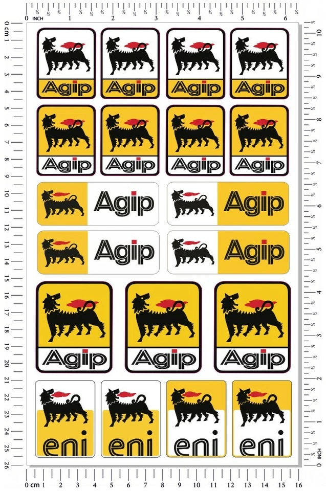 AGIP Eni Öl-Schmierstoffe Laminierte Aufkleber Aprilia Ducati Abziehbilder Logo
