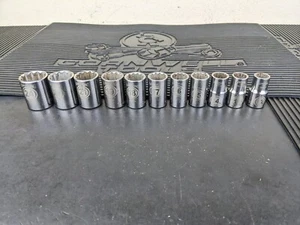 #ax379 ARMSTRONG METRIC 1/2 DR 12PT SOCKET SET SIZE 12-19MM, 21,22 24 USA GMTK - Picture 1 of 17