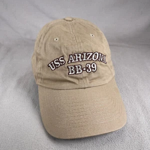 USS Arizona BB-39 Sombrero Hombres OS Marrón Correa Papá Gorra Azul Marino Envío KC Gorras - Imagen 1 de 10