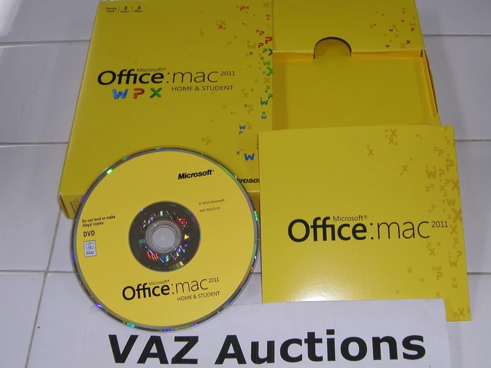 MS Microsoft Office MAC 2011 Home and Student Family Pack For 3PCs =NEW Retail= - Image 1 of 4