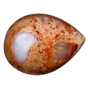 10,82 ct Birnen Cabochon (17 x 13 mm) unbeheizt Mexiko Matrix Feueropal Edelstein - Bild 1 von 1